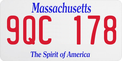 MA license plate 9QC178