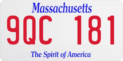 MA license plate 9QC181