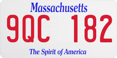 MA license plate 9QC182