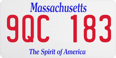 MA license plate 9QC183