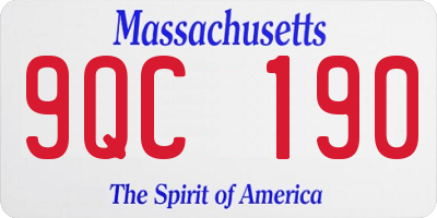 MA license plate 9QC190