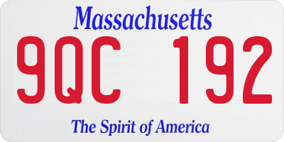 MA license plate 9QC192