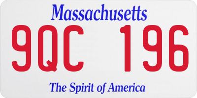 MA license plate 9QC196