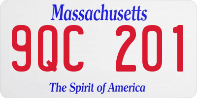 MA license plate 9QC201