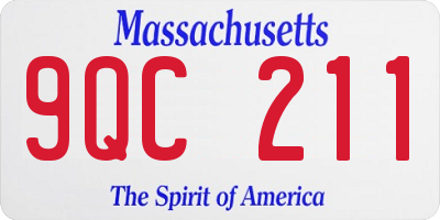 MA license plate 9QC211