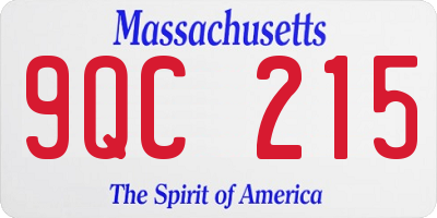 MA license plate 9QC215