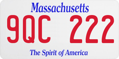 MA license plate 9QC222