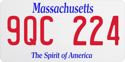 MA license plate 9QC224