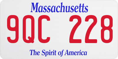 MA license plate 9QC228