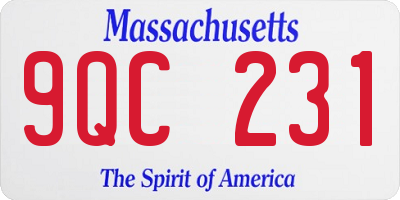 MA license plate 9QC231
