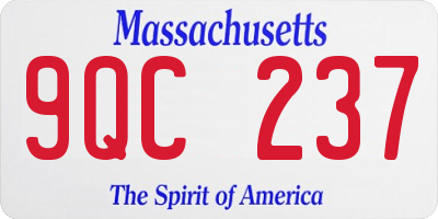 MA license plate 9QC237