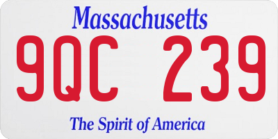 MA license plate 9QC239