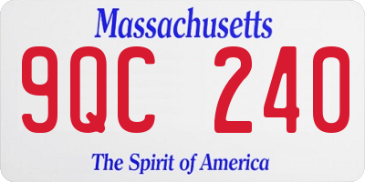 MA license plate 9QC240