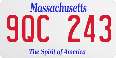 MA license plate 9QC243
