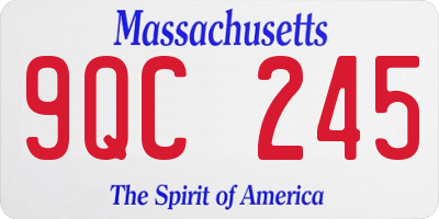 MA license plate 9QC245