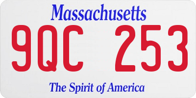 MA license plate 9QC253