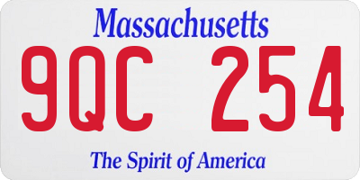 MA license plate 9QC254