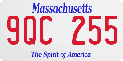 MA license plate 9QC255