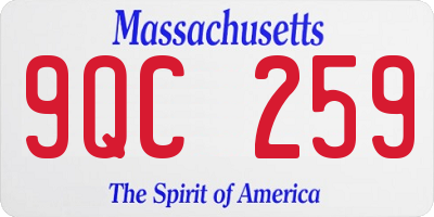 MA license plate 9QC259