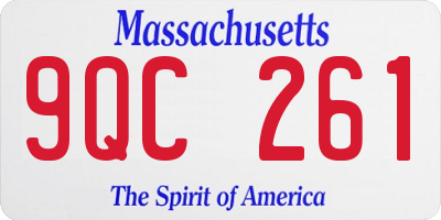 MA license plate 9QC261