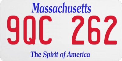 MA license plate 9QC262