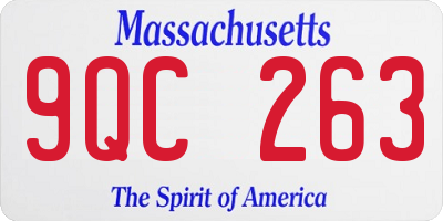 MA license plate 9QC263
