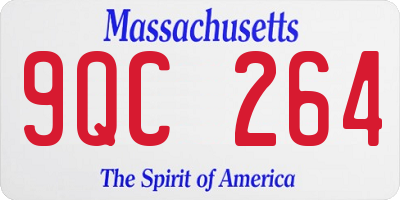 MA license plate 9QC264