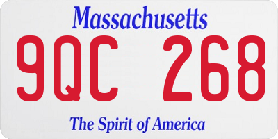 MA license plate 9QC268