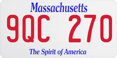 MA license plate 9QC270