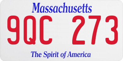MA license plate 9QC273