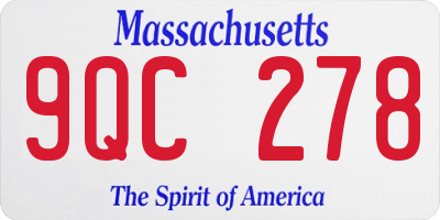 MA license plate 9QC278