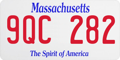 MA license plate 9QC282