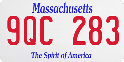 MA license plate 9QC283
