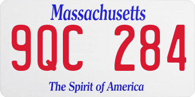 MA license plate 9QC284