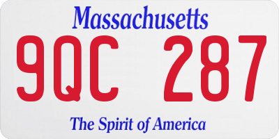 MA license plate 9QC287