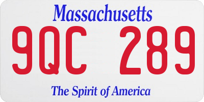 MA license plate 9QC289