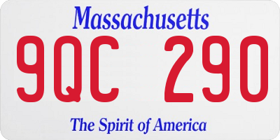 MA license plate 9QC290