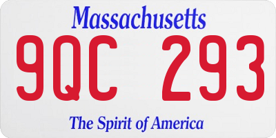MA license plate 9QC293