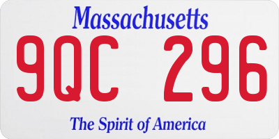 MA license plate 9QC296