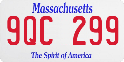 MA license plate 9QC299