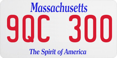 MA license plate 9QC300