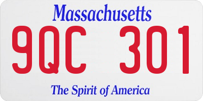 MA license plate 9QC301