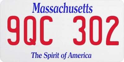 MA license plate 9QC302