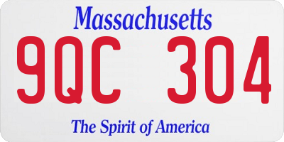 MA license plate 9QC304