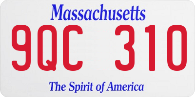MA license plate 9QC310