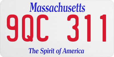 MA license plate 9QC311