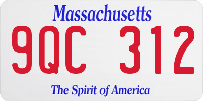 MA license plate 9QC312