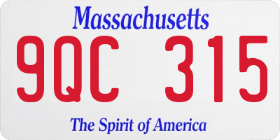 MA license plate 9QC315