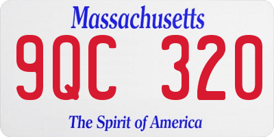 MA license plate 9QC320