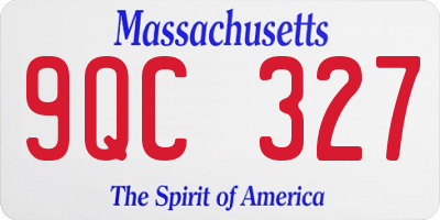 MA license plate 9QC327